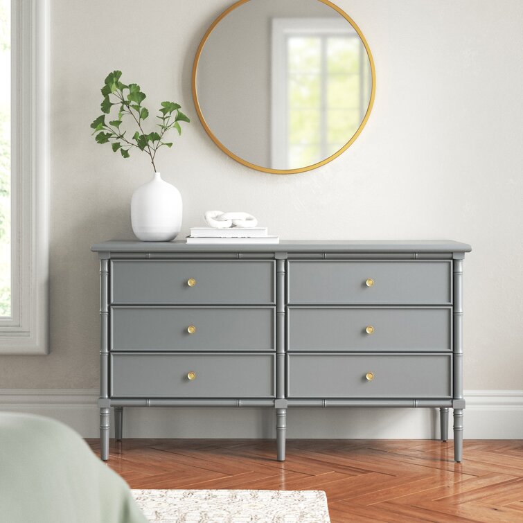 Grey dresser store gold hardware